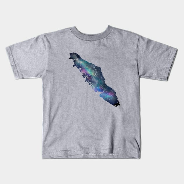 Vancouver Island Watercolour Galaxy Kids T-Shirt by Kayleigh Sherman